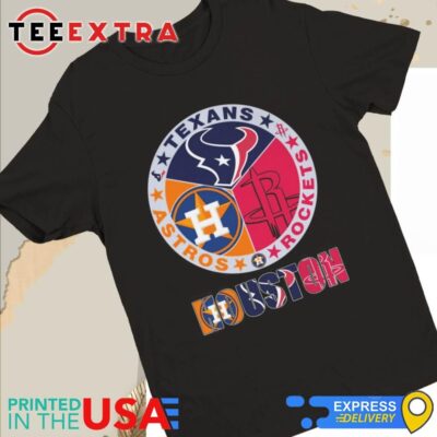 Official Houston Texans Rockets Astros Sport Champions Logo 2024 Women Tee