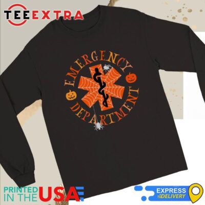 Official Original emergency Department Pumpkin Halloween Outfit Nurse 2024 Long Sleeve Tee