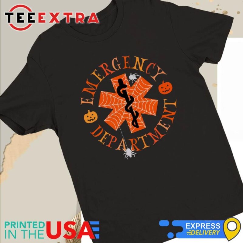 Official Original emergency Department Pumpkin Halloween Outfit Nurse 2024 Women Tee