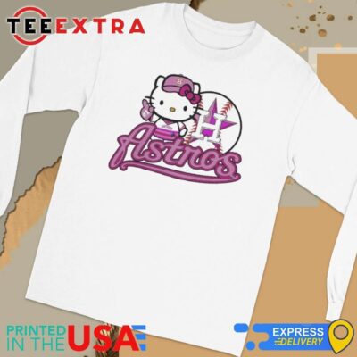 Official Houston Astros X Hello Kitty Pink Long Sleeve Tee
