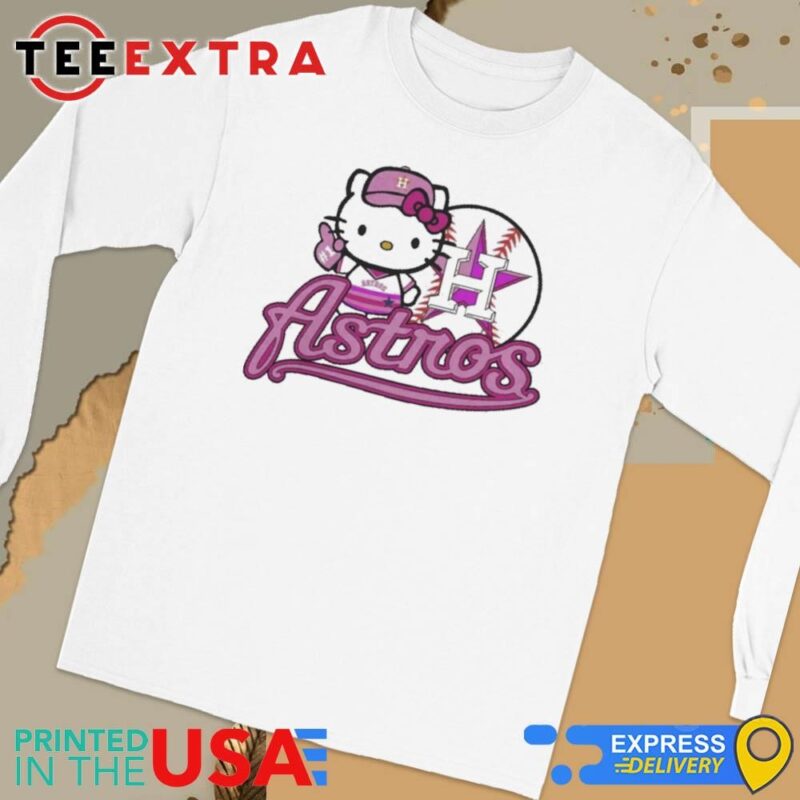 Official Houston Astros X Hello Kitty Pink Long Sleeve Tee