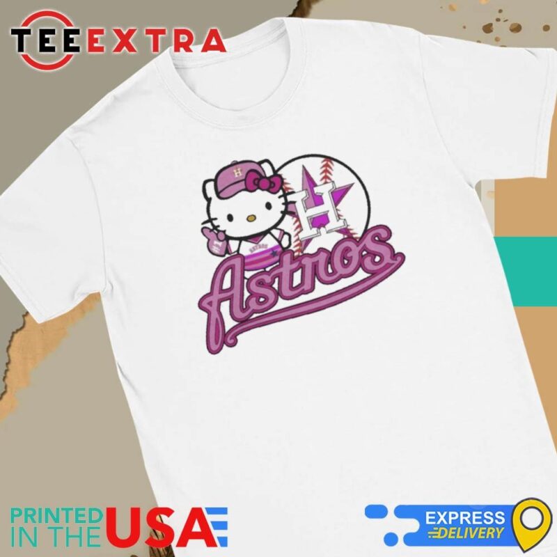 Official Houston Astros X Hello Kitty Pink Women Tee