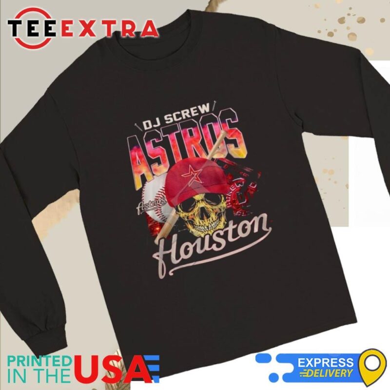 Official Dj Screw Skull Houston Astros 2024 Long Sleeve Tee