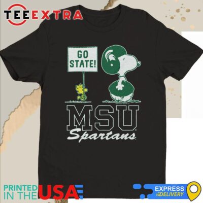 Official Peanuts Snoopy X Woodstock Msu Spartans Go State Shirt