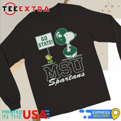 Official Peanuts Snoopy X Woodstock Msu Spartans Go State Long Sleeve Tee