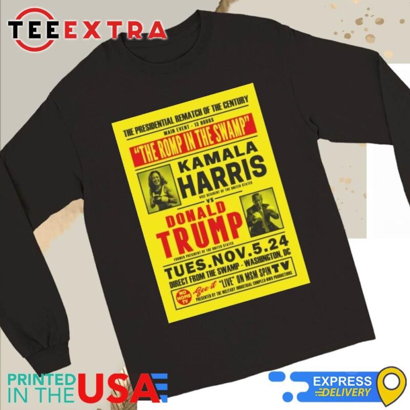 Official Kamala vs Trump The Romp in the Swamp 2024 Long Sleeve Tee