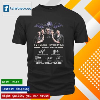 Original Avenged Sevenfold Life Is But A Dream North American Tour 2024 Signatures Shirt and Hoodie