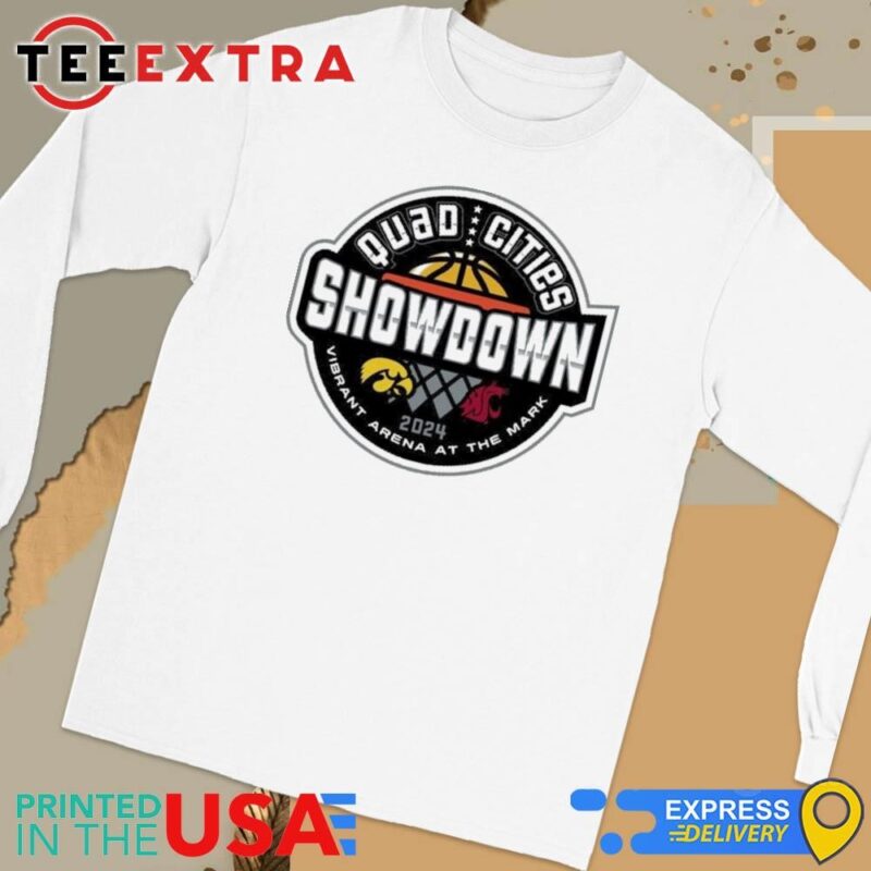 Official Iowa Hawkeyes Vs Washington State Cougars Quad Cities Showdown Vibrant Arena At The Mark 2024 Long Sleeve Tee