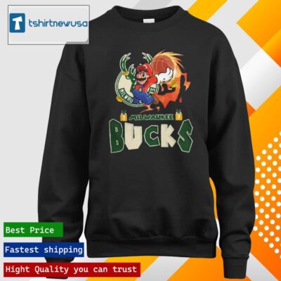 Original Super Mario X Milwaukee Bucks 2024 Shirt longsleeve