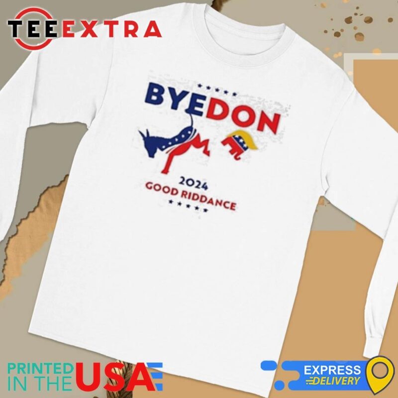 Official Byedon 2024 Good Riddance Donkey Elephant Political Long Sleeve Tee