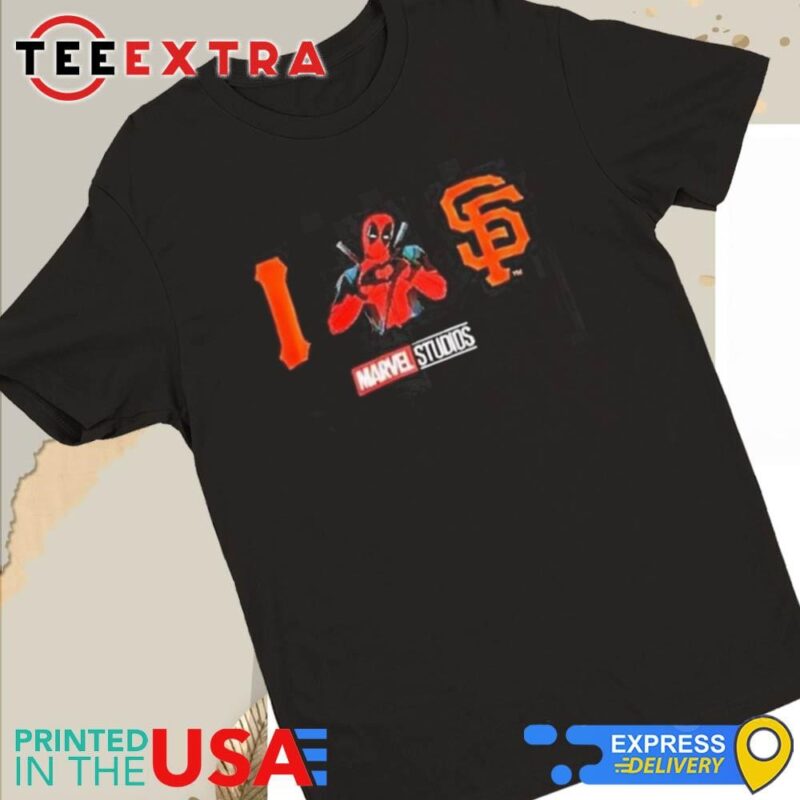 Official Deadpool I Love San Francisco Giants Women Tee