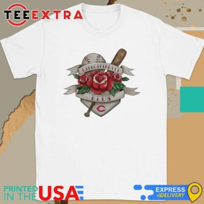 Official Cincinnati Reds Tattoo Rose 2024 Shirt