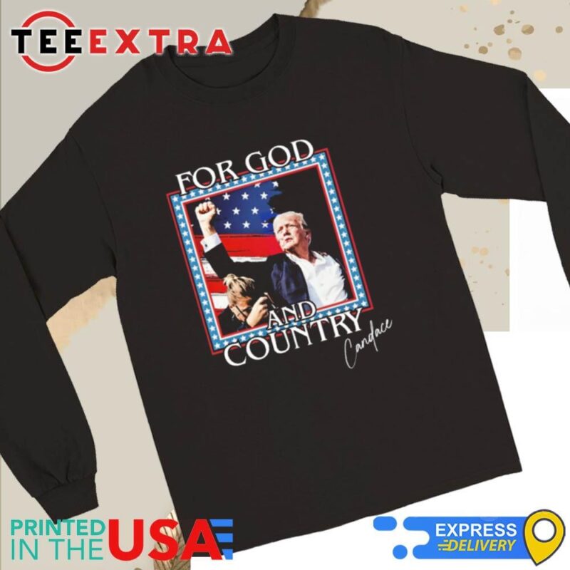 Original Trump Candace Owens For God And Country Trump Attempt Trump Shooting 2024 Long Sleeve Tee