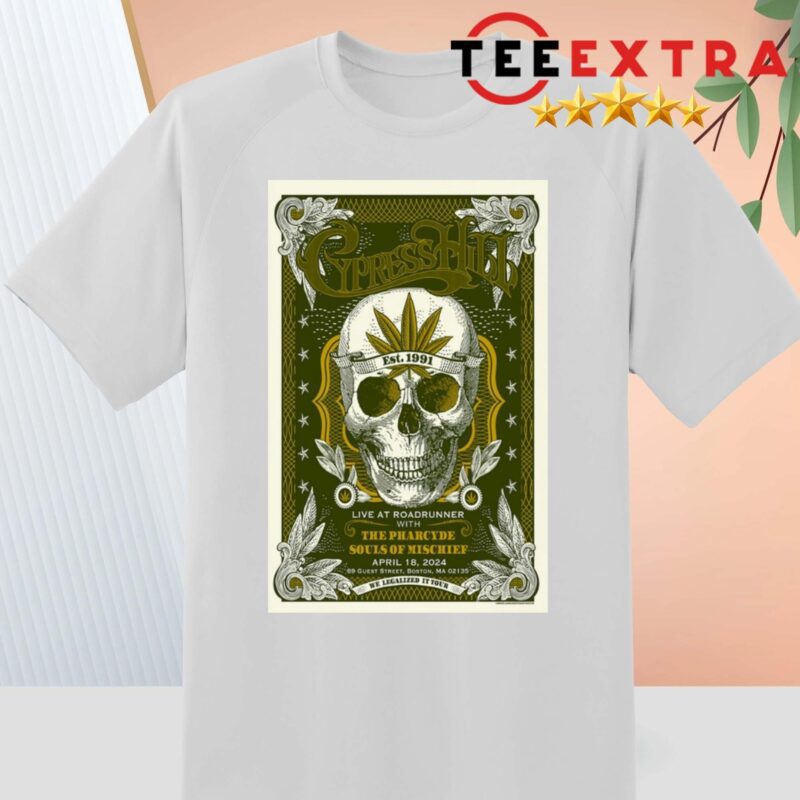 Cypress Hill April 18, 2024 Roadrunner, Boston, MA Shirt
