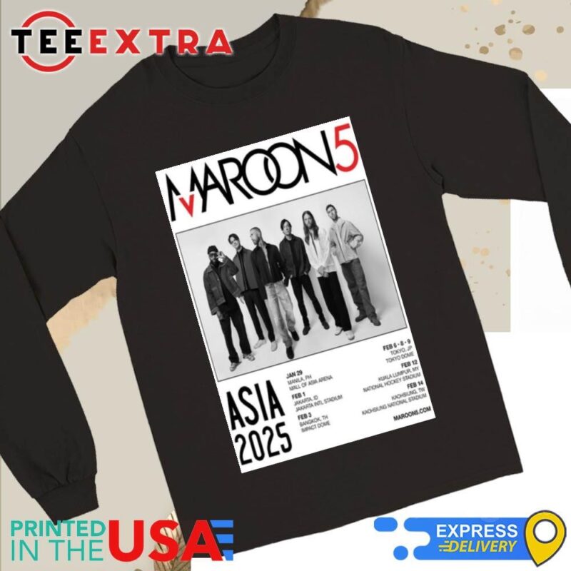 Official Maroon 5 Tour Asia 2025 Long Sleeve Tee