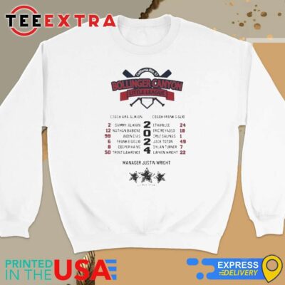 Official California District 57 Bollinger Canyon Little League Manager Justin Wright Sweatshirt