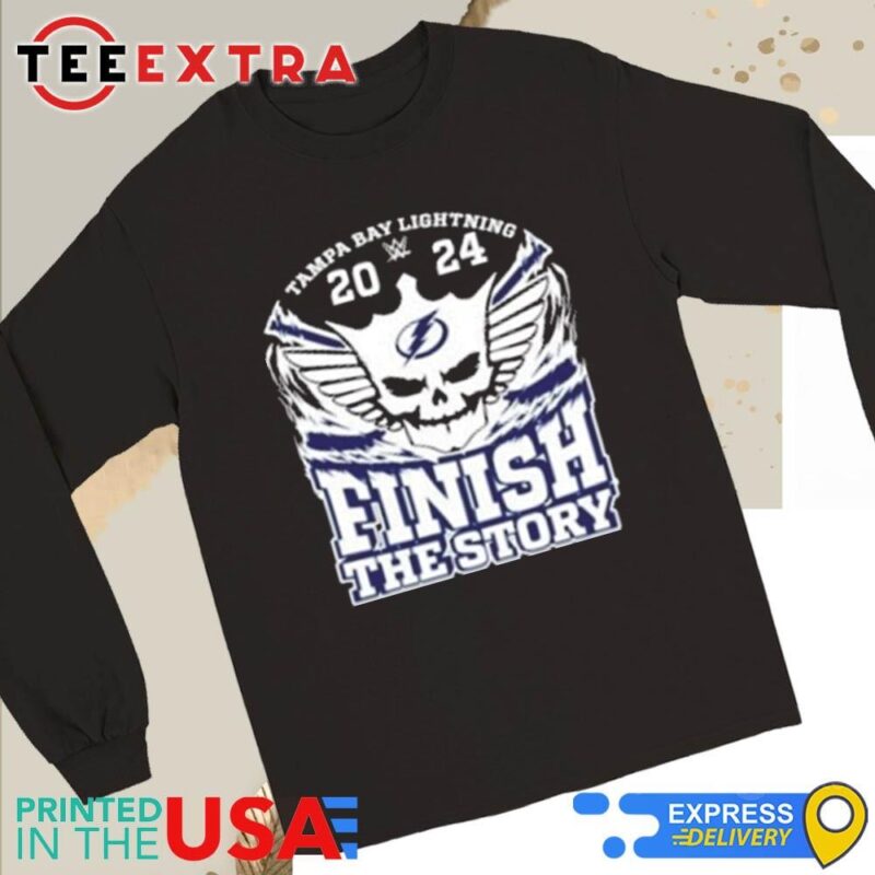 Official Cody Rhodes X Tampa Bay Lightning 2024 Finish The Story Long Sleeve Tee