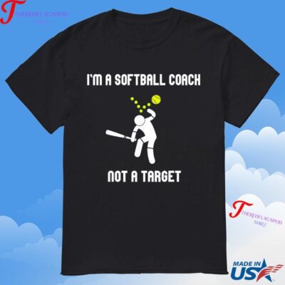 Official I'm A Softball Coach Not A Target Funny Softball Lover Ball Fall On The Head 2024 T-Shirt