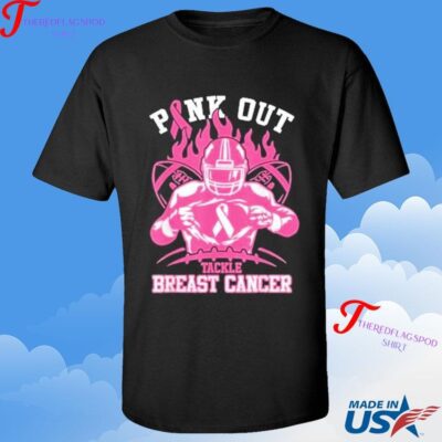 Official Pink Out Tackle Breast Cancer Awareness American Football T-shirt