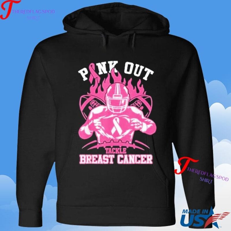 Official Pink Out Tackle Breast Cancer Awareness American Football Hoodie