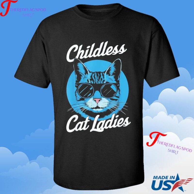 Vintage Funny Childless Cat Ladies For Kamala Harris 2024 Shirt