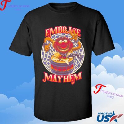 Official Embrace Mayhem Muppet Animal Drumming T-shirt