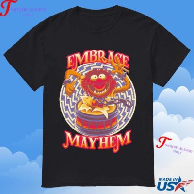 Official Embrace Mayhem Muppet Animal Drumming T-Shirt