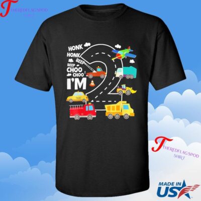 Official 2 Year Old Transportation Birthday Boy 2nd Toddler Truck Car Honk Beep Choo I'm T-shirt