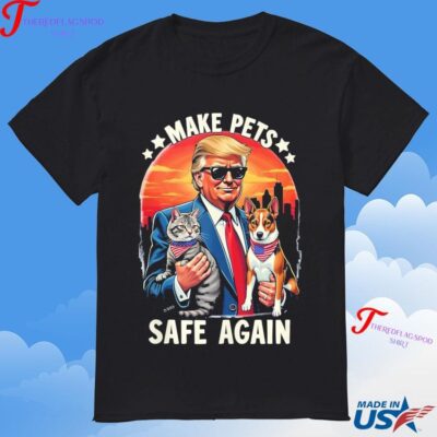 Official Pro Trump Save Our Pets Us Elections Voter 2024 Make Pets Safe Again Funny Trump Presidential Debate T-Shirt