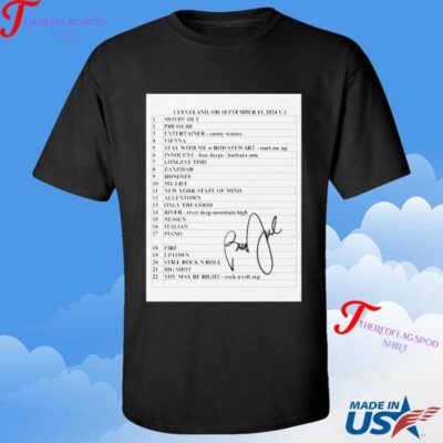 Official Billy Joel 9-13-24 Cleveland Setlist Concert Artist Shirt