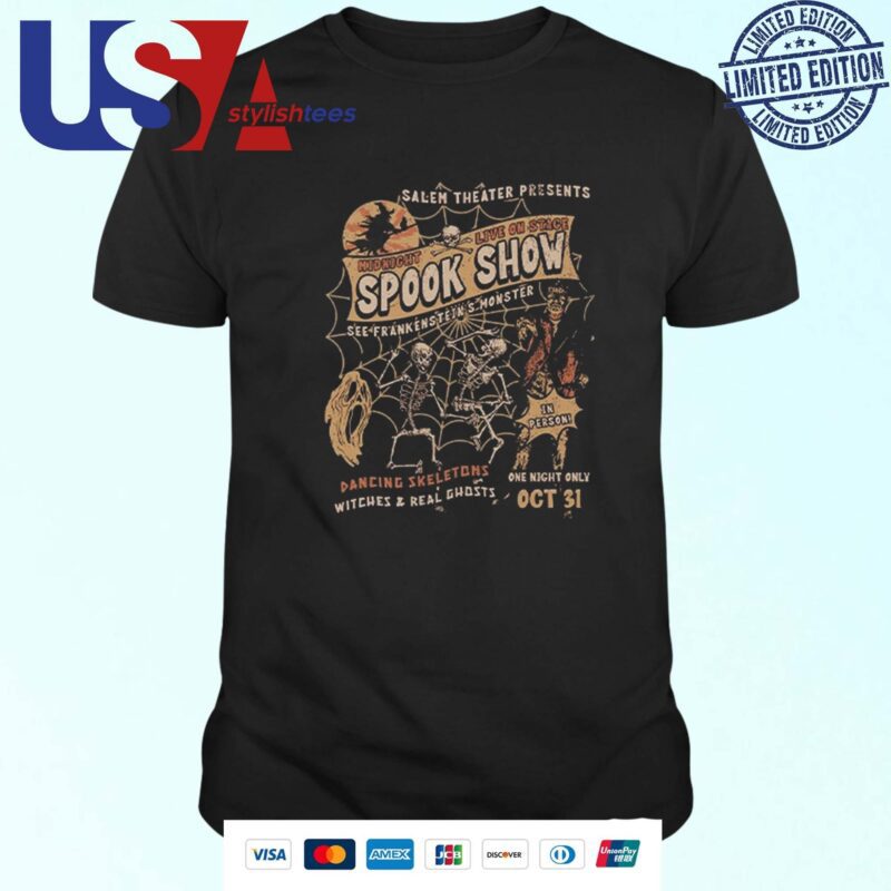 Salem Theater Presents Spook Show Frankenstein Monster Halloween T-shirt