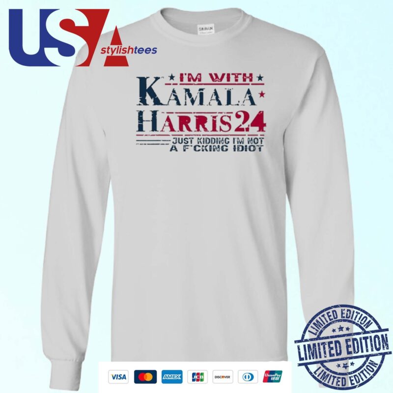 Beachin Seal Beach I'm With Kamala Harris Jk I'm Not A Fucking Idiot Sweater