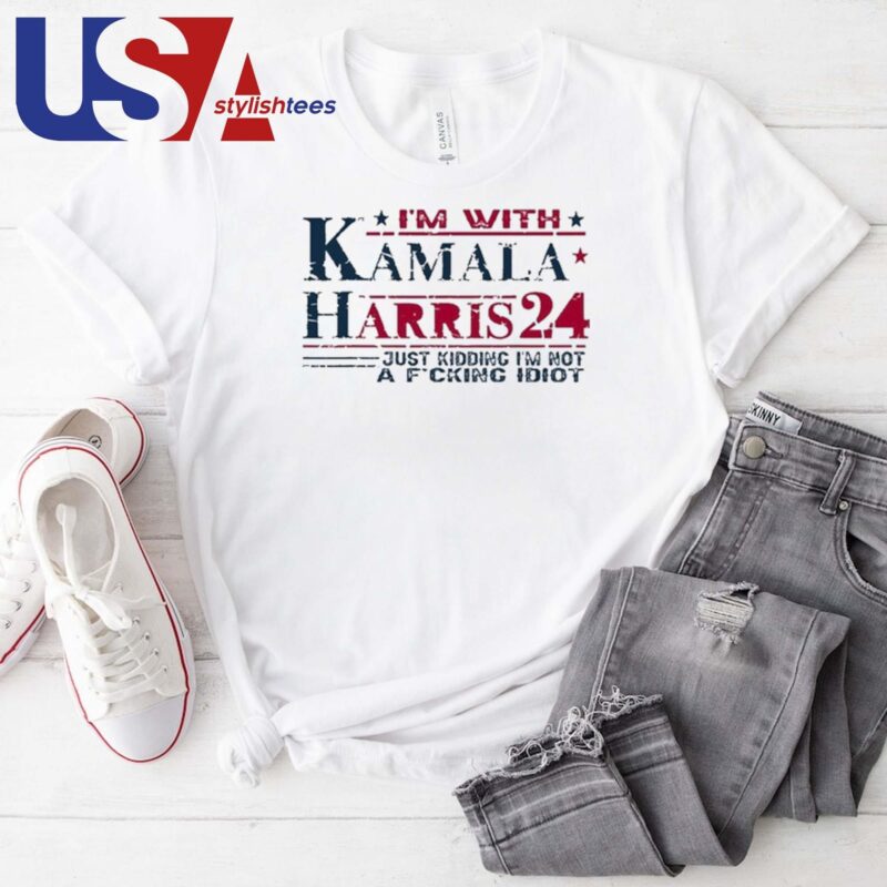Beachin Seal Beach I'm With Kamala Harris Jk I'm Not A Fucking Idiot T-shirt