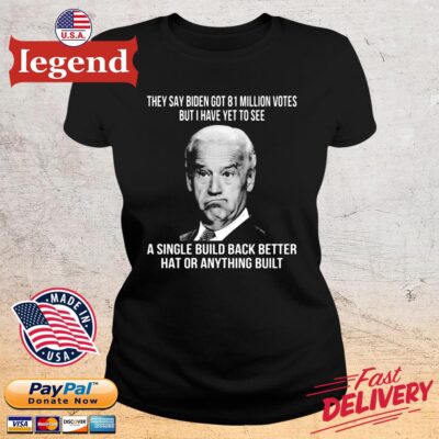 They say Biden got 81 million votes but I have yet to see a single build back better hat or anything built ladies den