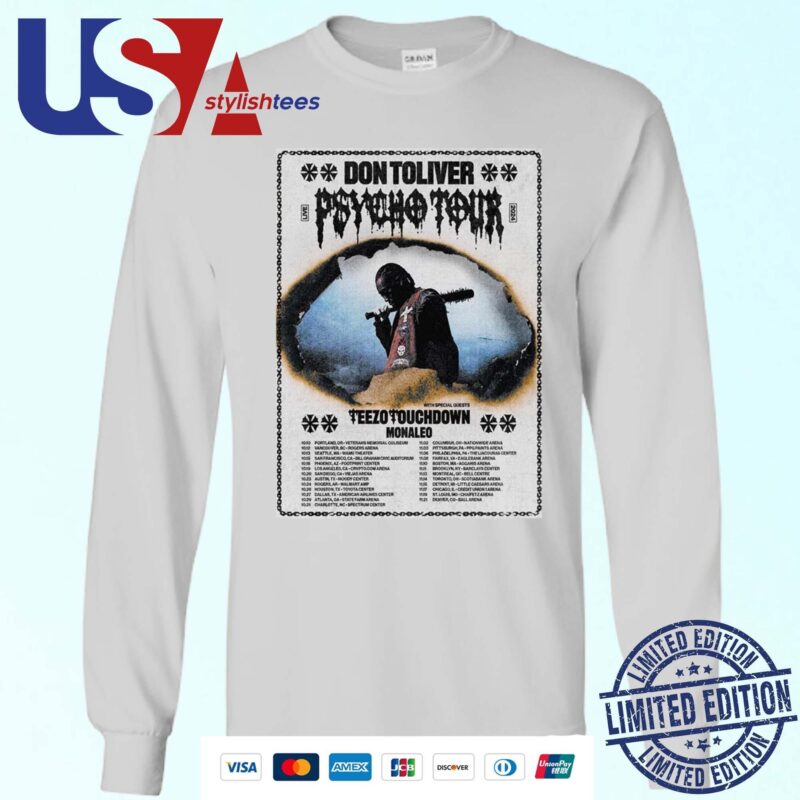 Official Don Toliver The Hardstone Psycho Tour 2024 With Special Guests Teezo Touchdown And Monaleo Tour Sweater
