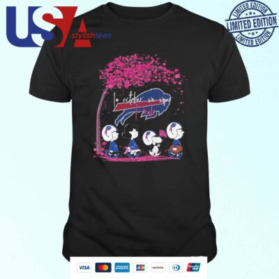 Peanuts Characters Buffalo Bills In October We Wear Pink 2024 T-shirt