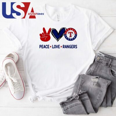 Peace Love Texas Rangers MLB 2024 T-shirt