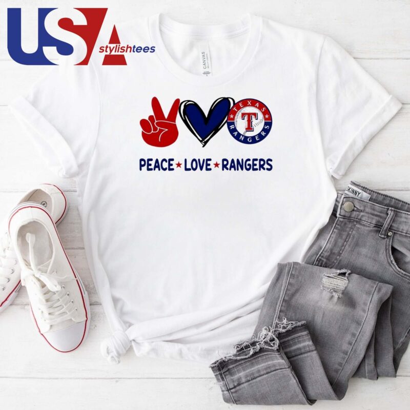Peace Love Texas Rangers MLB 2024 T-shirt