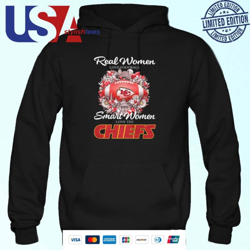 Real Women Love Football Smart Women Love The Kansas City Chiefs Flower 2024 Hoodie