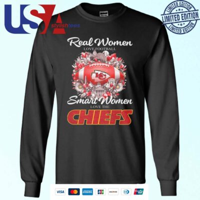 Real Women Love Football Smart Women Love The Kansas City Chiefs Flower 2024 Sweater