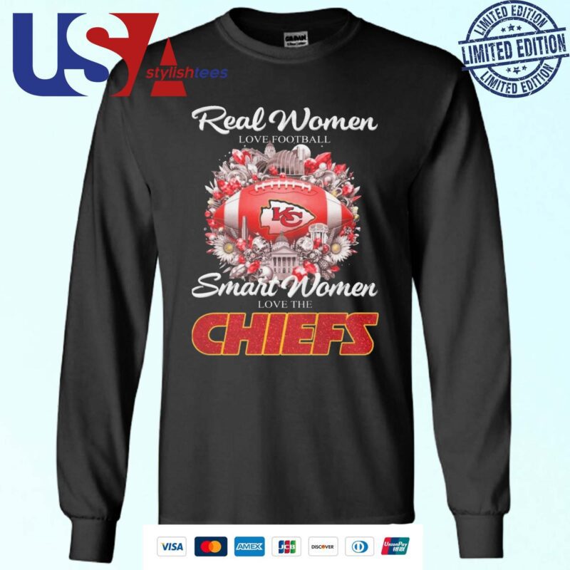 Real Women Love Football Smart Women Love The Kansas City Chiefs Flower 2024 Sweater