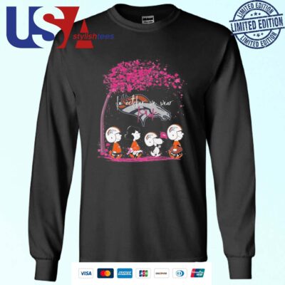 Peanuts Characters Denver Broncos In October We Wear Pink 2024 Sweater