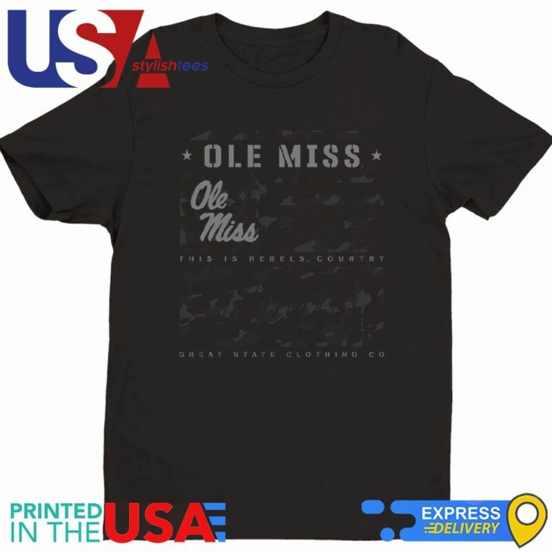 Ole Miss Rebels Camo Flag Panel Great State Clothing Co Shirt