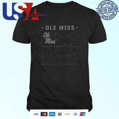 Ole Miss Rebels Camo Flag Panel Great State Clothing Co T-shirt