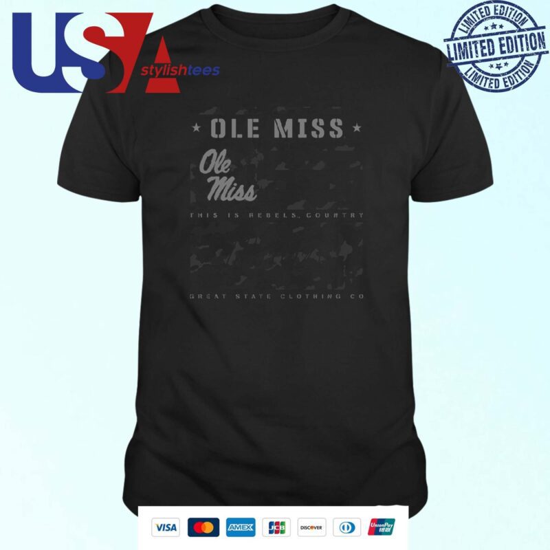 Ole Miss Rebels Camo Flag Panel Great State Clothing Co T-shirt