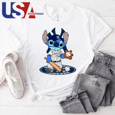 The Stitch Baseball New York Yankees Logo 2024 T-shirt
