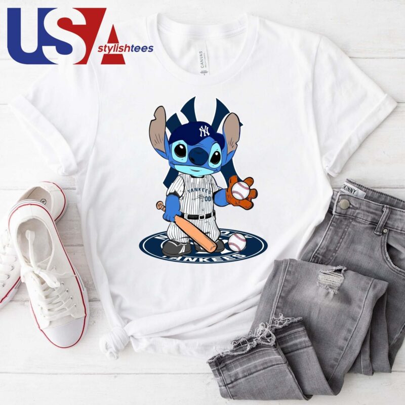 The Stitch Baseball New York Yankees Logo 2024 T-shirt