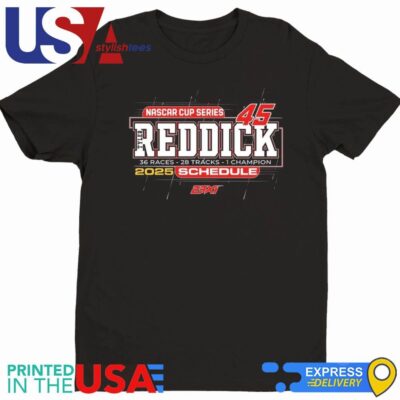 Tyler Reddick 23XI Racing 2025 NASCAR Cup Series Schedule Shirt