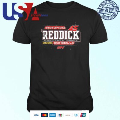 Tyler Reddick 23XI Racing 2025 NASCAR Cup Series Schedule T-shirt