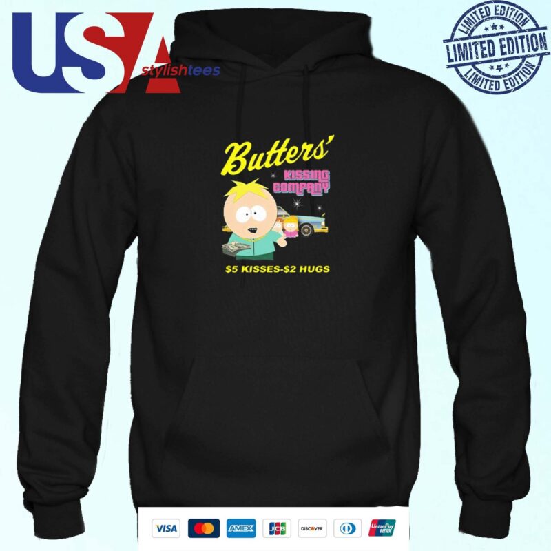 South Park Butters Kissing Company $5 Kisses $2 Hugs Hoodie